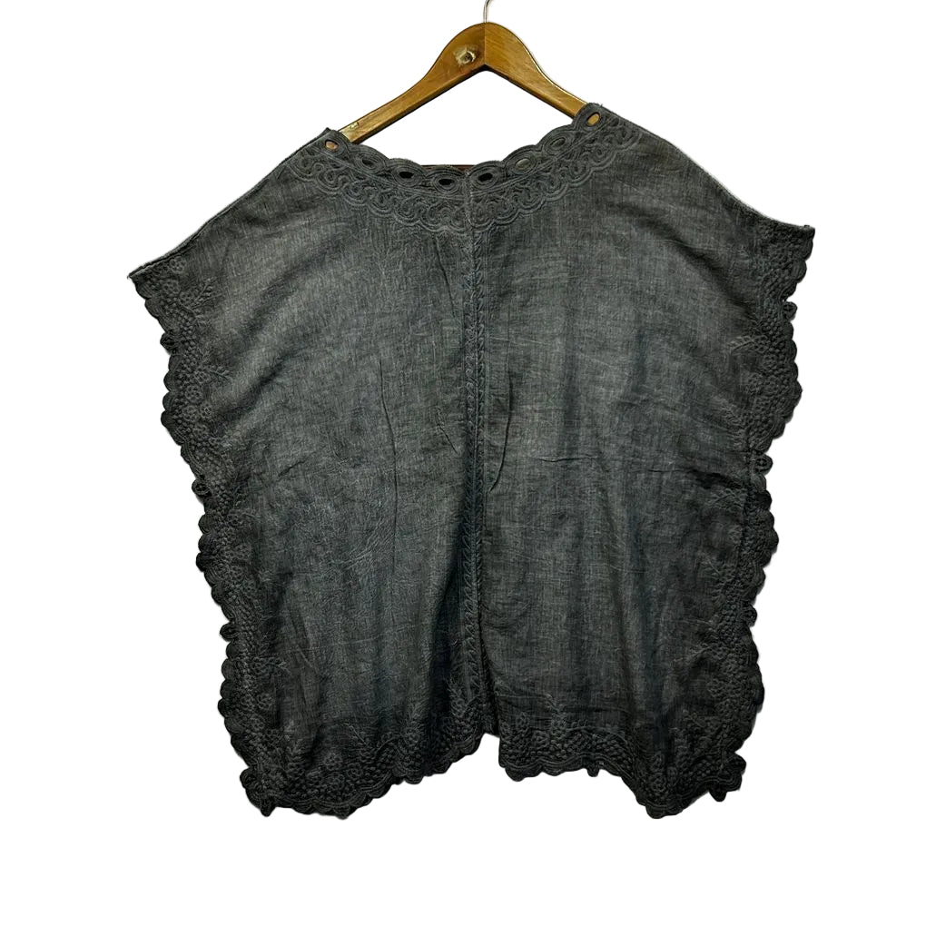 Grey Embroidered Boho Top - Size 14/16