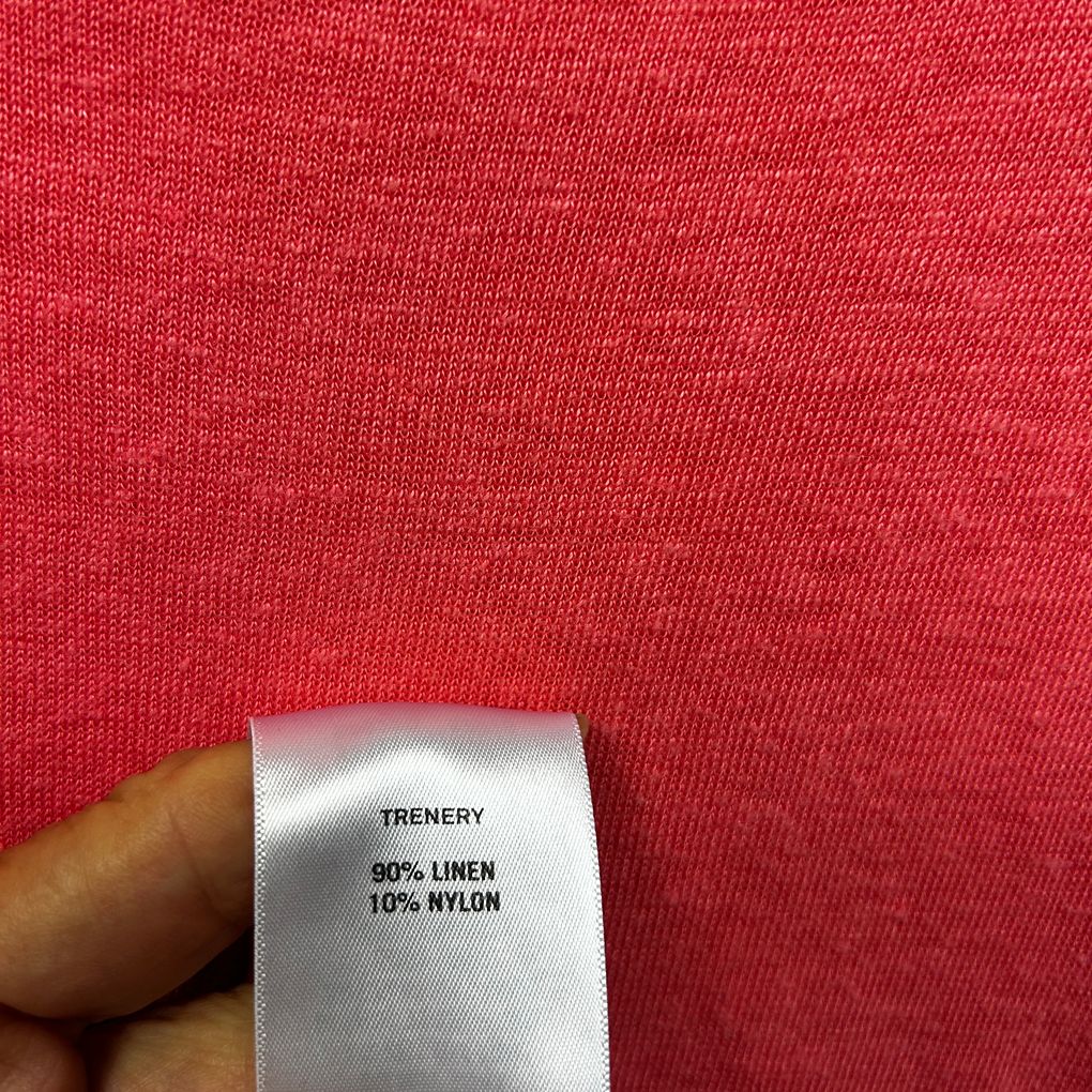 Trenery Coral Linen T-Shirt - Size XXL
