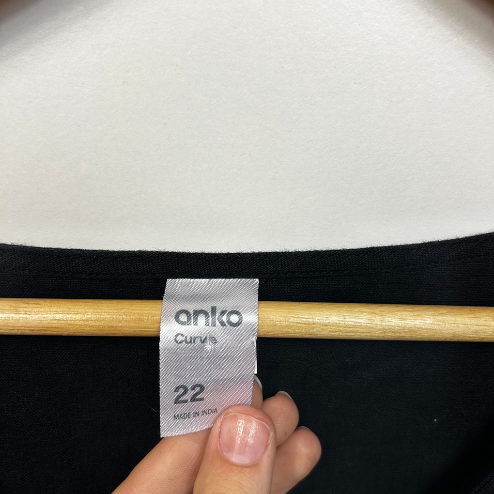 Anko Black Plus Size Linen Dress - Size 22