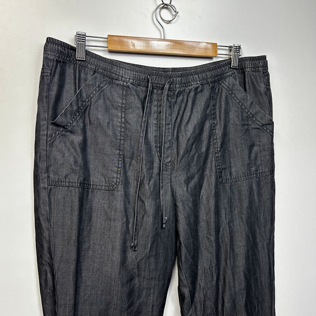 Blue Illusion Charcoal Cotton Pants - Size L