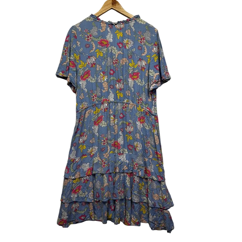 Rockmans Blue Floral Dress - Size 18