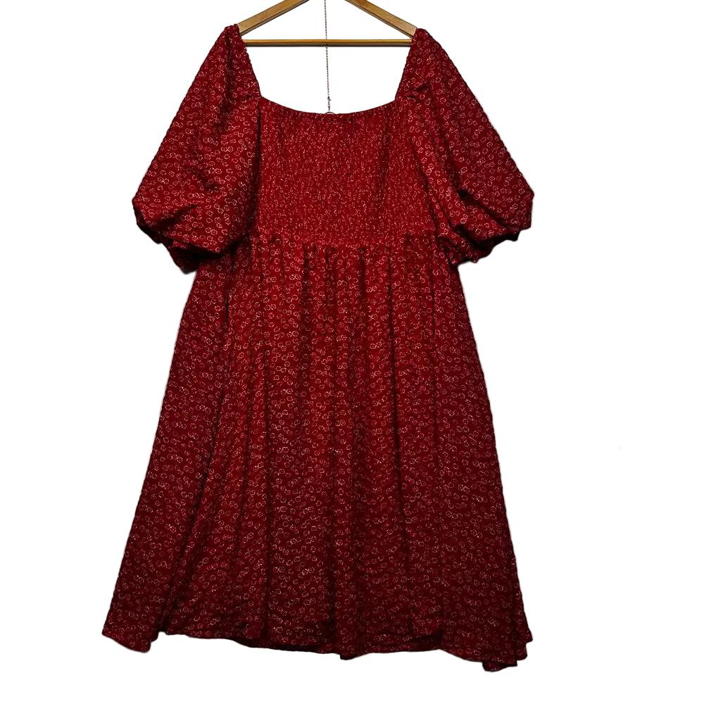 Friday Flamingo Red Floral Smocked Dress - Size 22/24/07