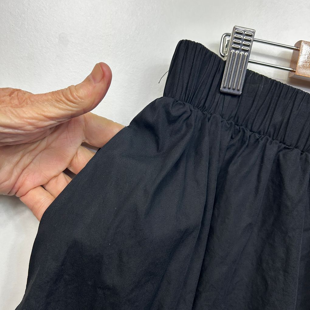 Henry Oscar Black Cotton Maxi Skirt - Size 18