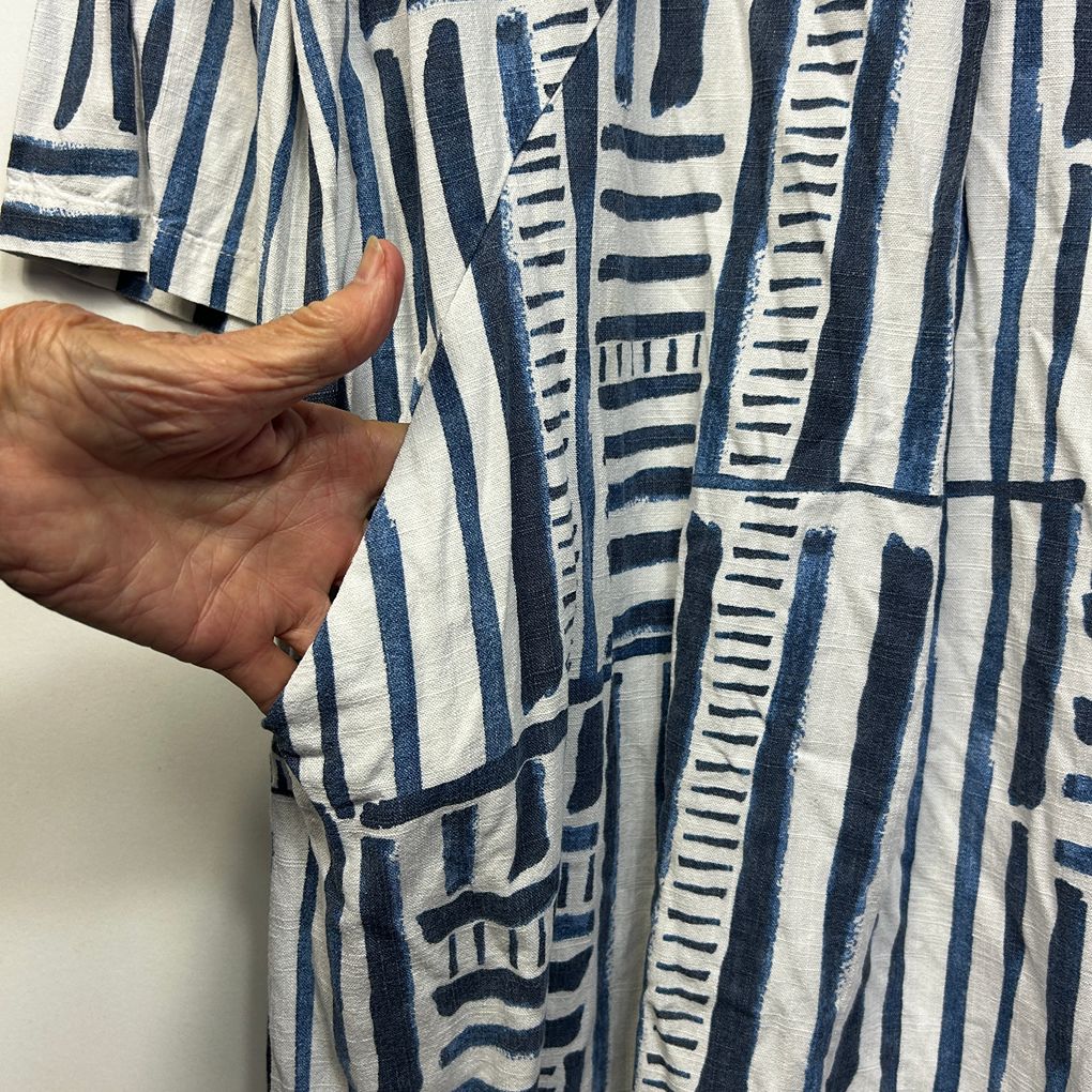 Abel The Label Navy Print Dress - Size L