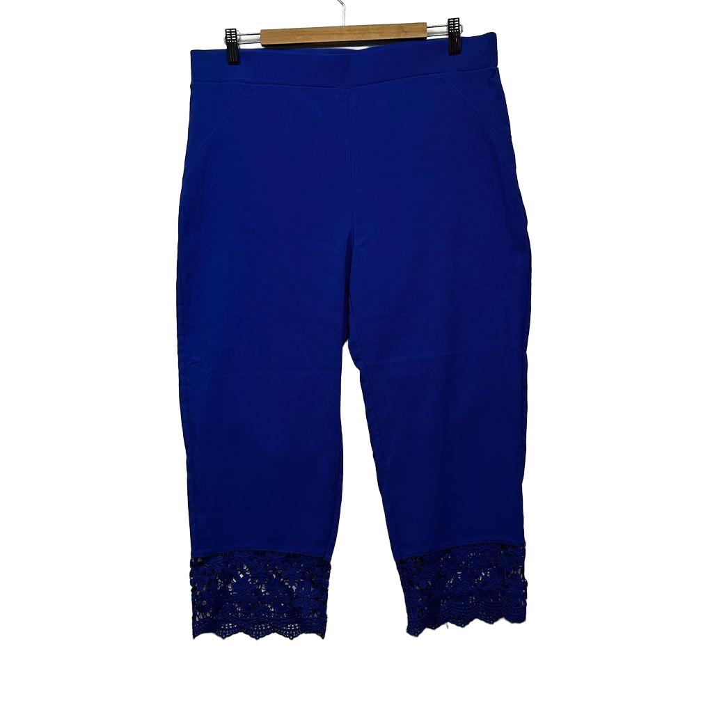 Millers Blue Cropped Lace Trim Pants - Size 16