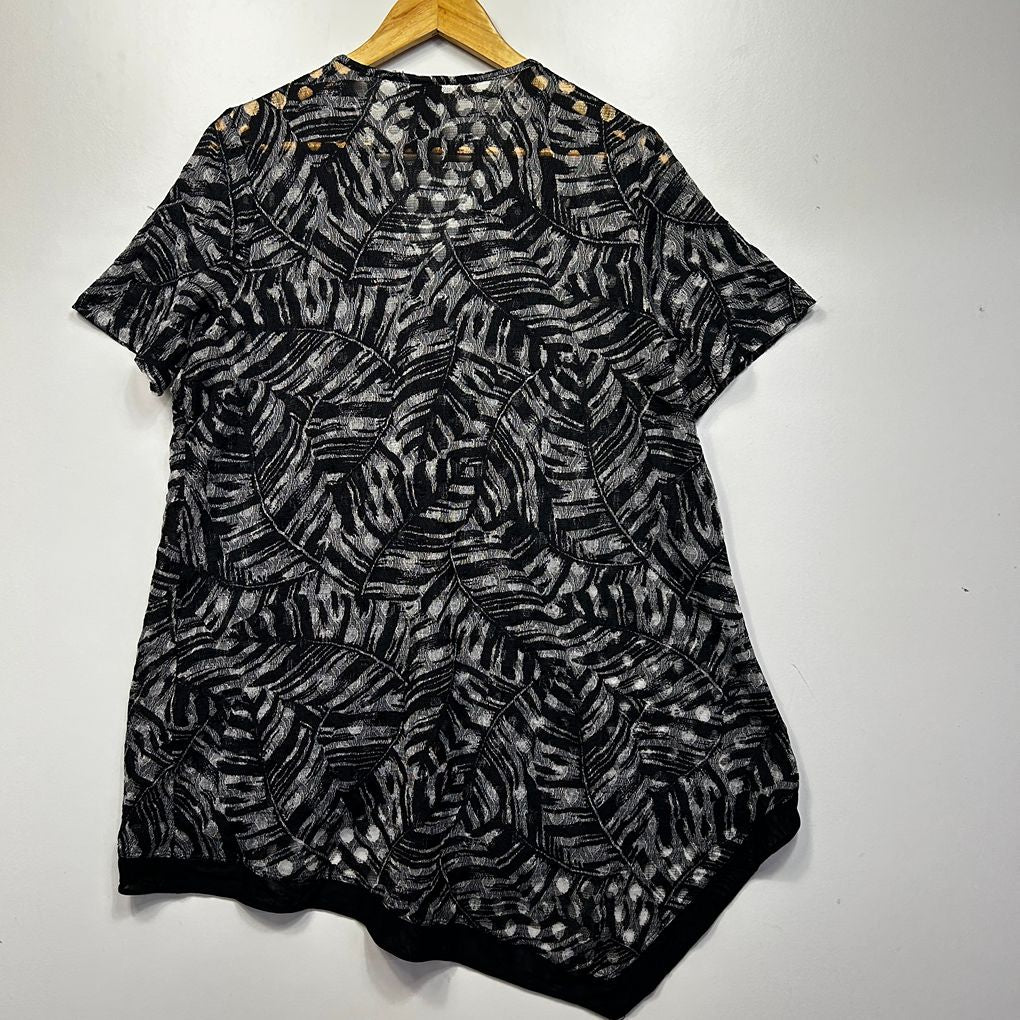 Taking Shape Black Lace Tunic Top  - Size XXS/12