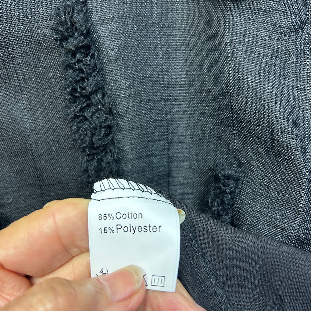 Indigo Designs Black Textured Cotton Top - Size L