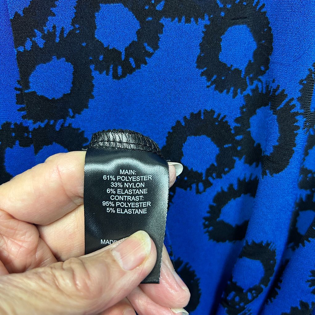 Taking Shape Blue Print Top Layer Dress - Size 18/M