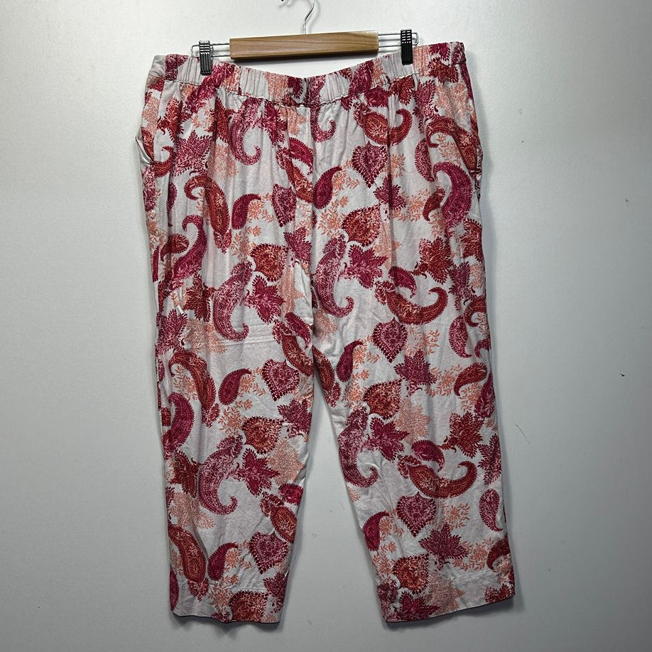 Millers Pink Paisley Plus Size Linen Pants - Size 20