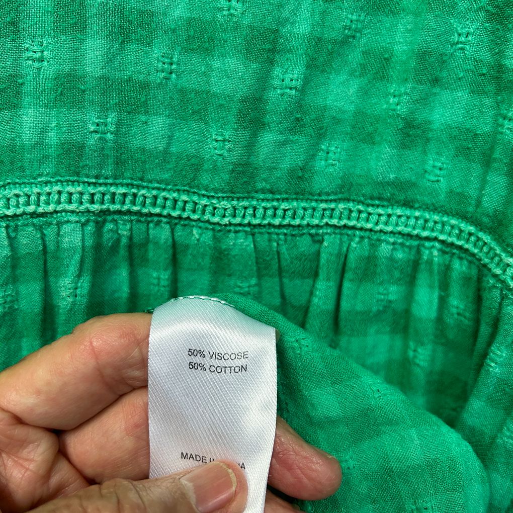 Virtuelle Green Check Cotton Top - Size 22