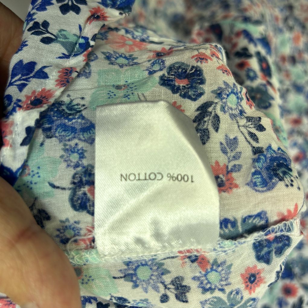 Millers Blue Floral Cotton Shirt - Size 22
