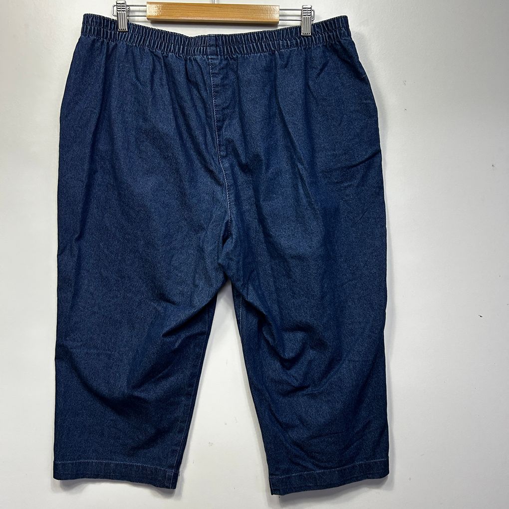 Millers Dark Blue Denim Cotton Cropped Pants - Size 20