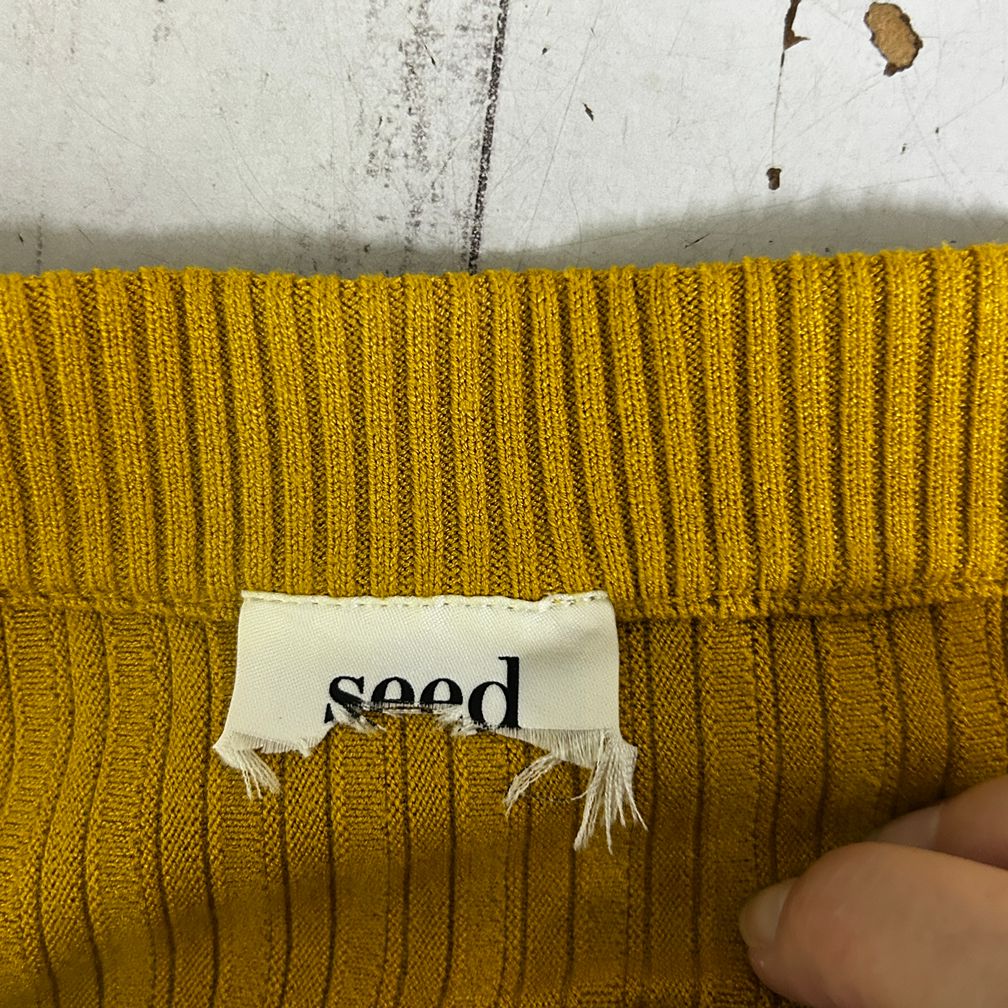 Seed Heritage Mustard Knit Maxi Skirt - Size 14?