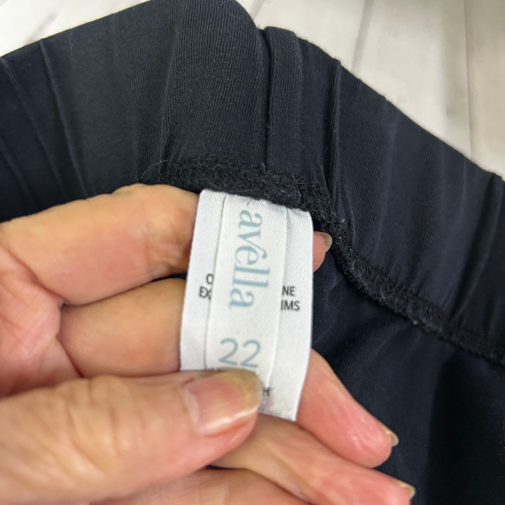 Avella Black Cotton Legging Pants - Size 22