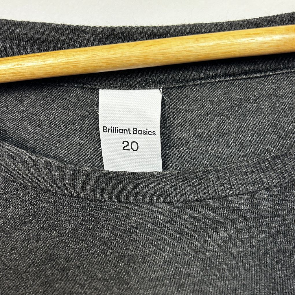 Brilliant Basics Be Kind  Charcoal Long Sleeve Top - Size 20