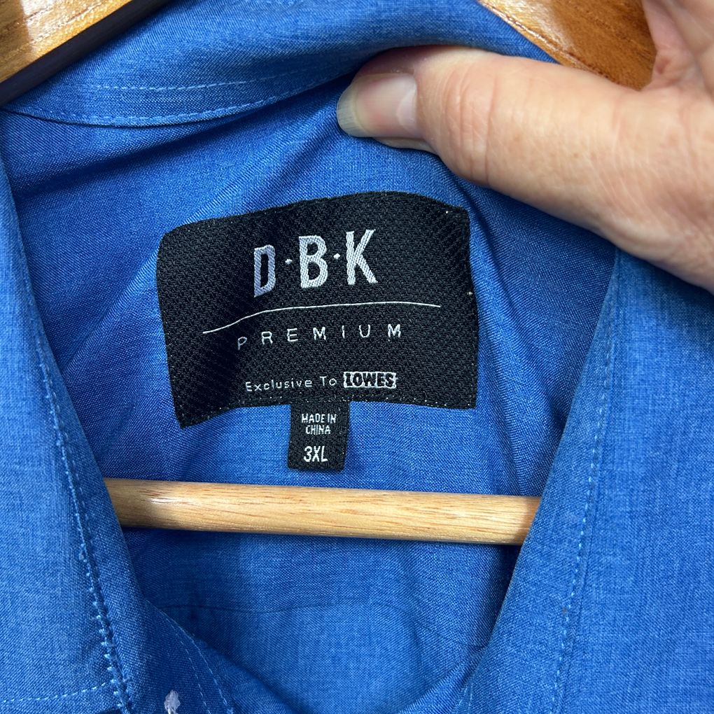DBK Blue Short Sleeve Mens Shirt - Size 3XL