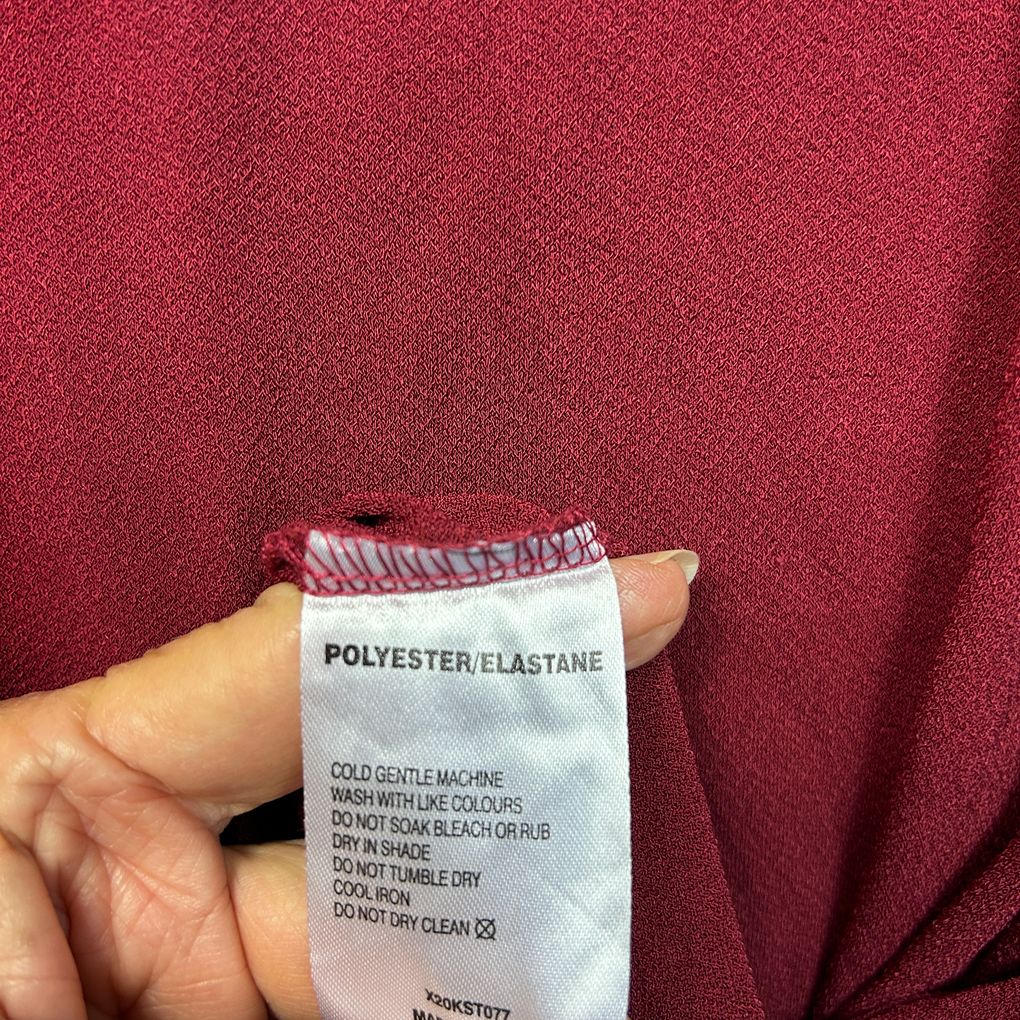 Khoko Berry Red Plus Size Short Sleeve Top - Size 18