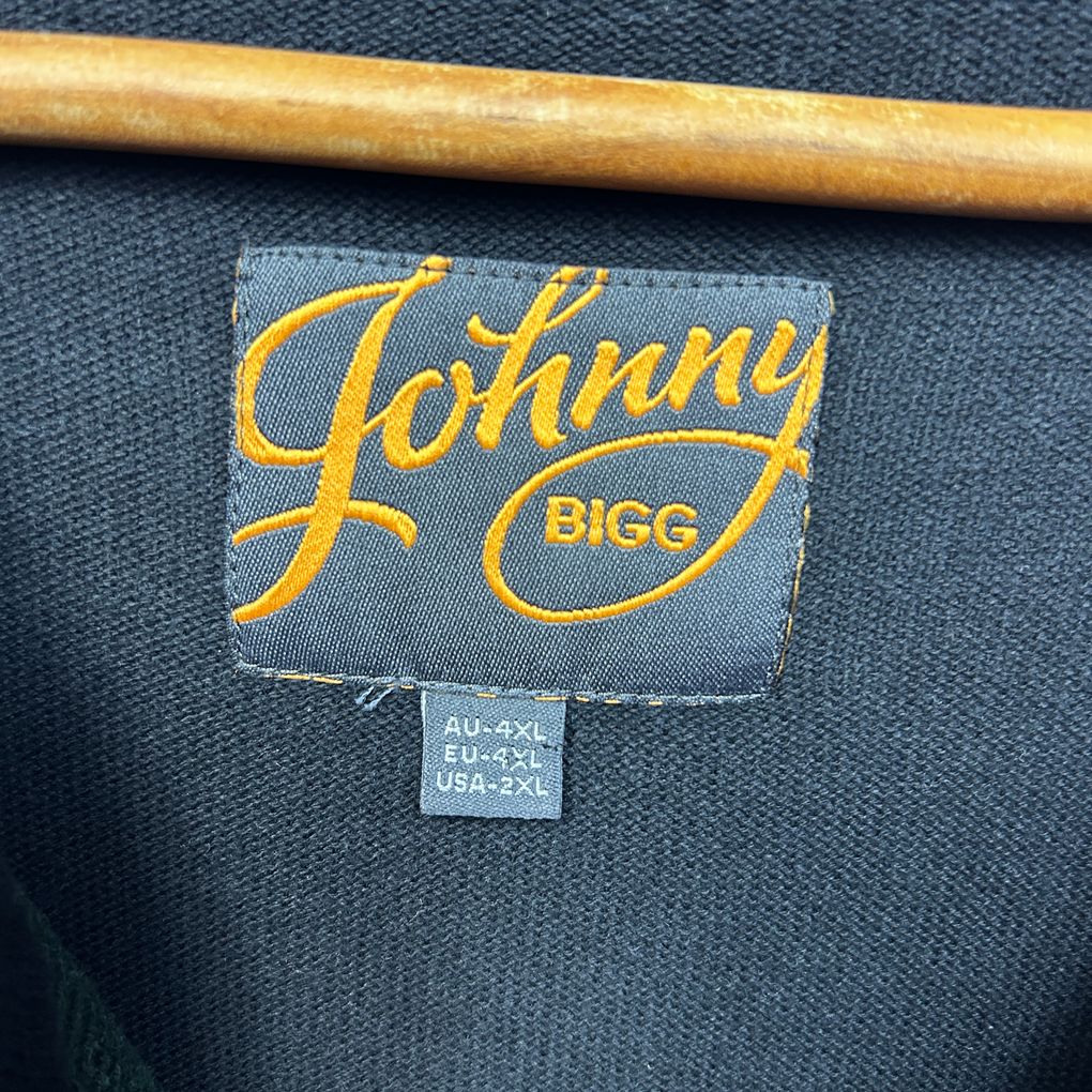 Johnny Bigg Black Green Cotton Zip Polo Knit - Size 4XL