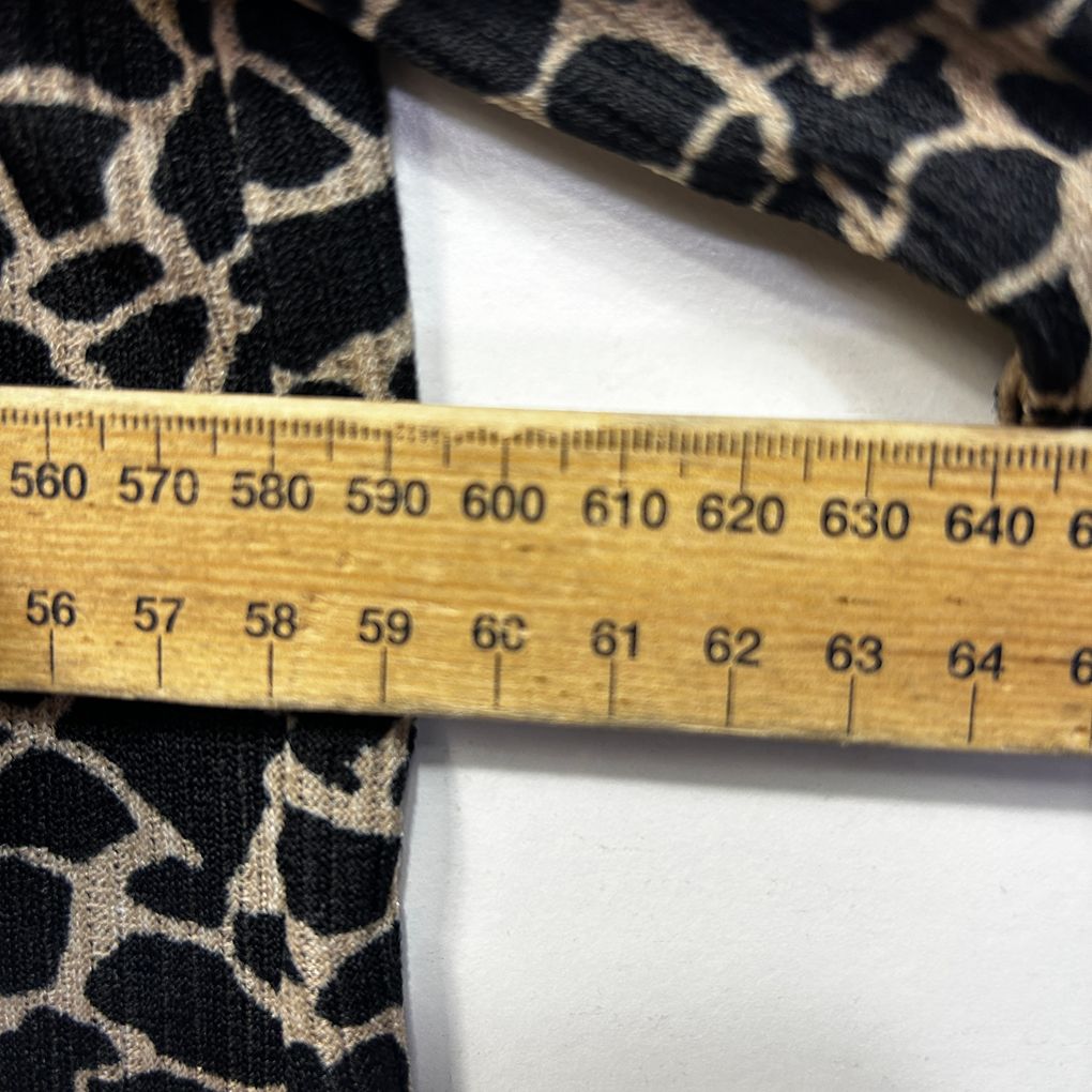Black Beige Animal Print Swing Jacket - Size 22