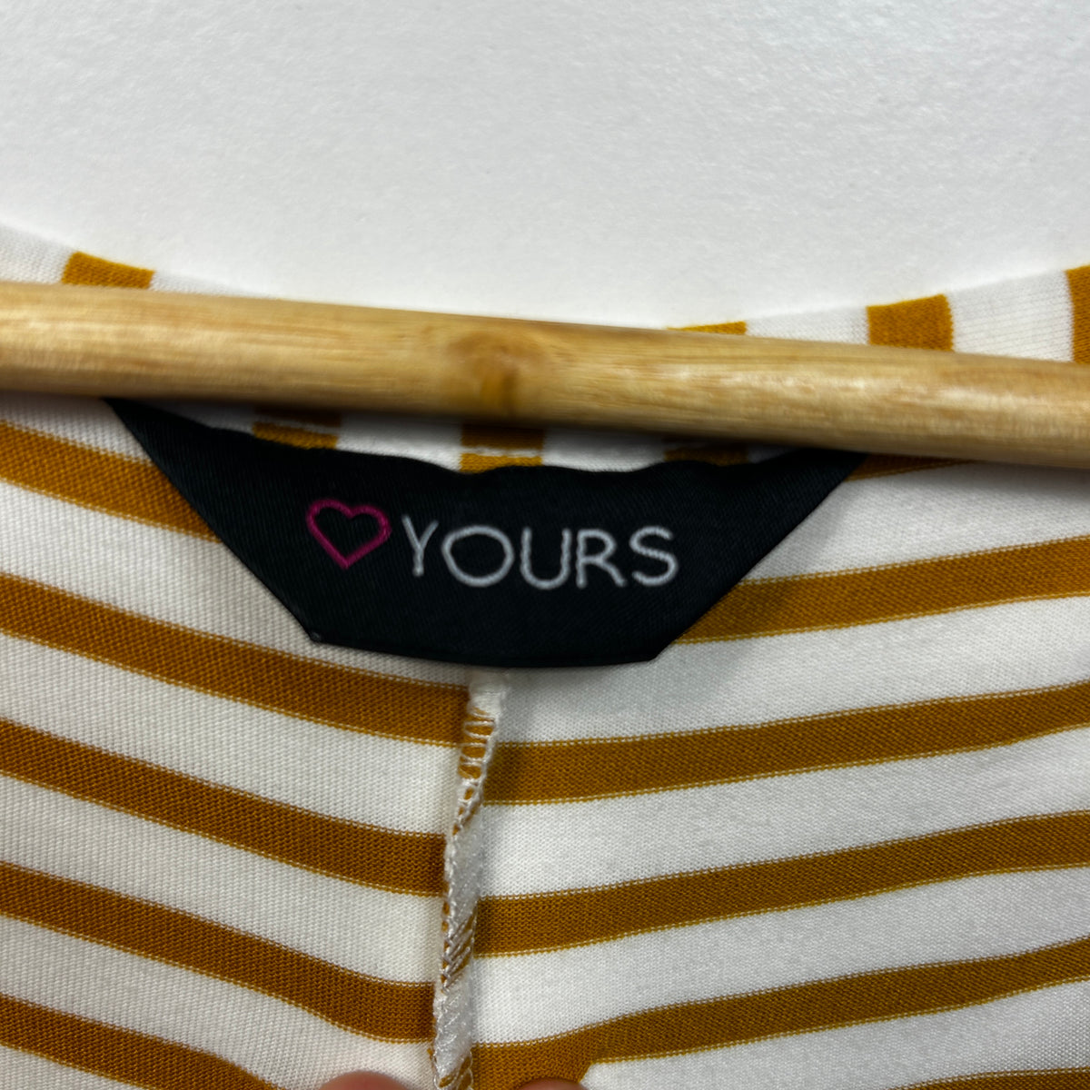 Yours Mustard Stripe Plus Size Long Sleeve Top - Size 30-32