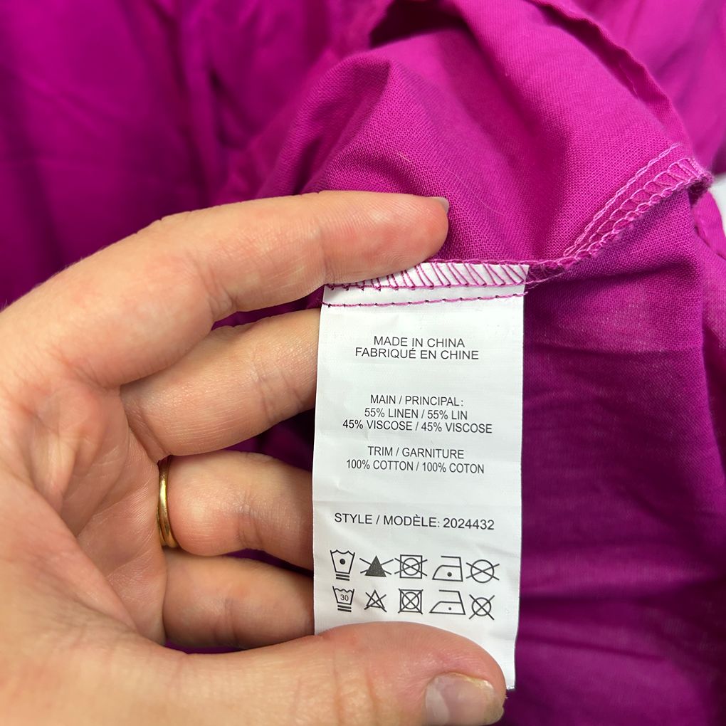 Autograph Magenta Plus Size Linen Top - Size 18
