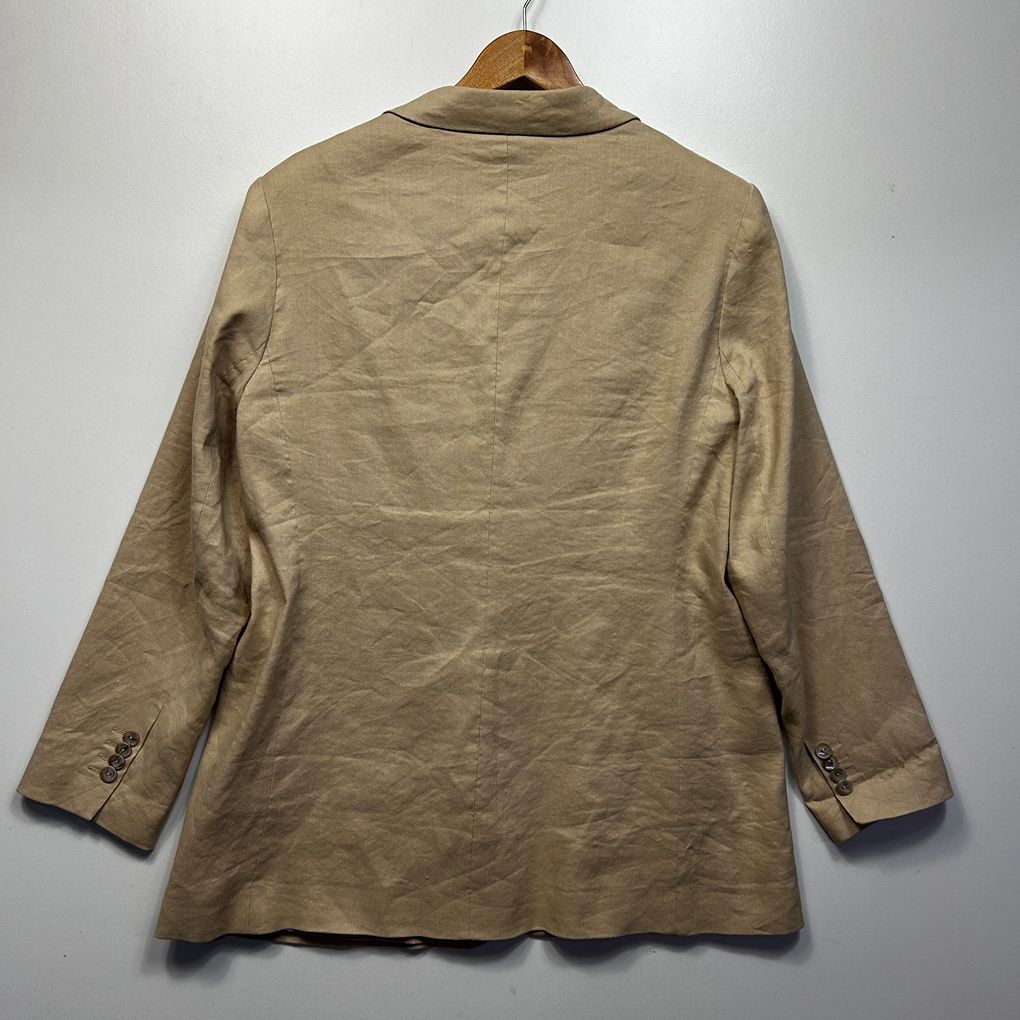David Lawrence Beige Linen Blazer - Size 16