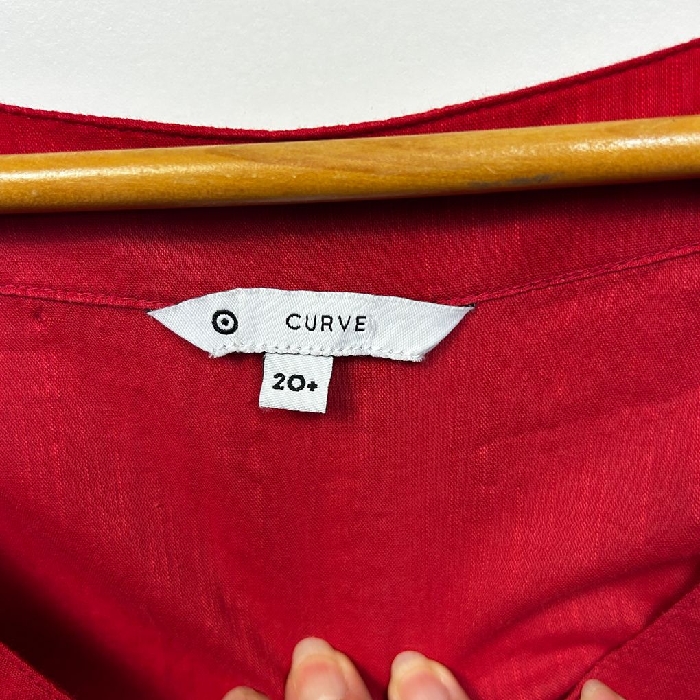 Target Curve Red Plus Size Cotton Top - Size 20