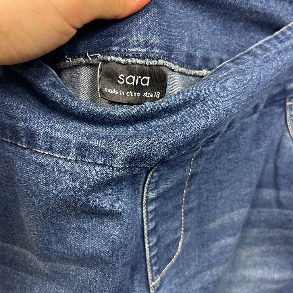 Sara Blue Plus Size Denim Shorts - Size 18