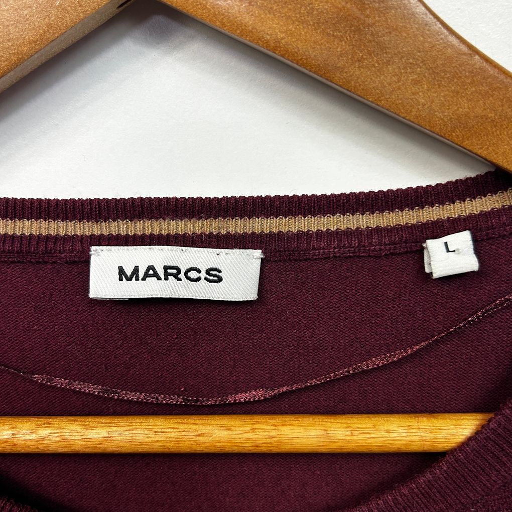 Marcs Burgundy Cotton Knit Jumper - Size L
