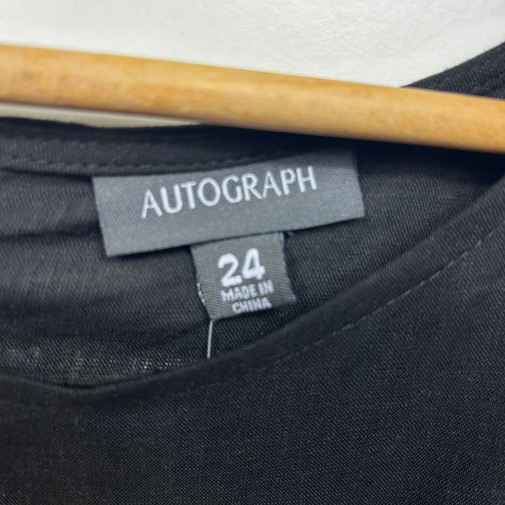 Autograph Black Linen Hi Low Top - Size 24