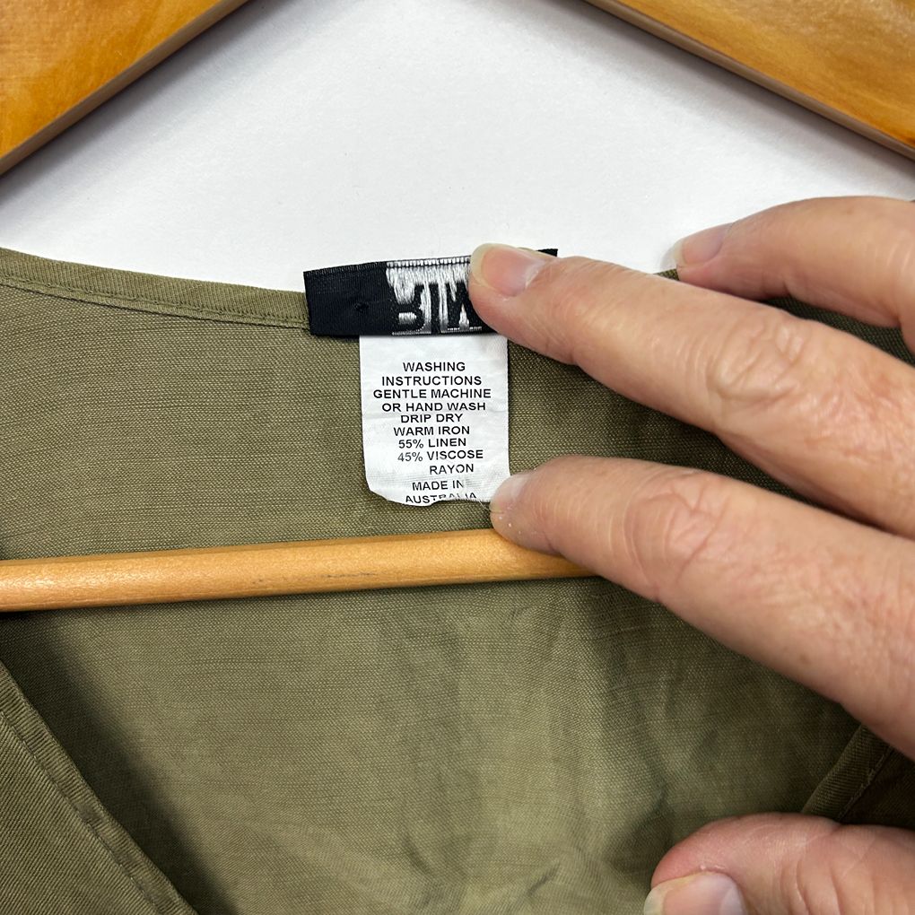 RTM Khaki Linen Top - Size 16