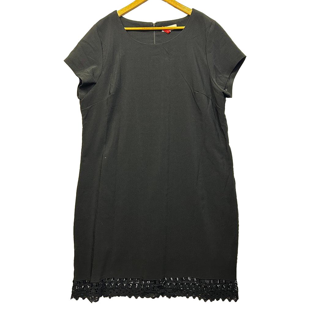 Millers Black Lace Trim Dress - Size 22
