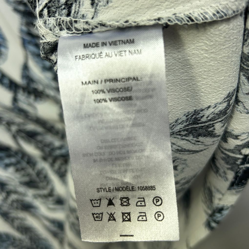 Beme White Black Leaf Plus Size Top - Size 20