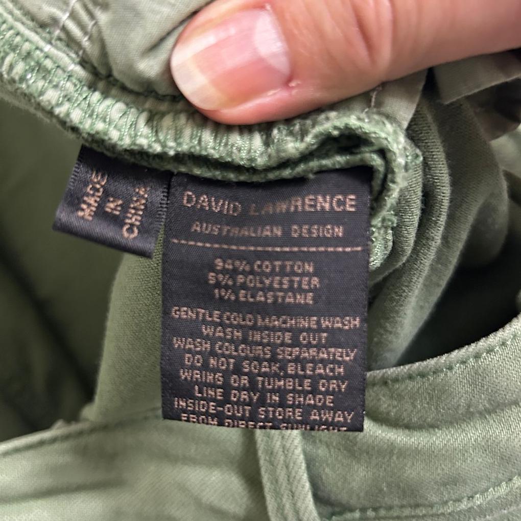 David Lawrence Green Cotton Pants - Size 16
