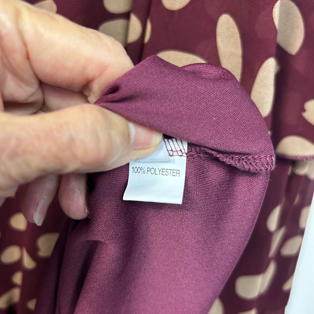 Burgundy Spot Dress - Size 4XL