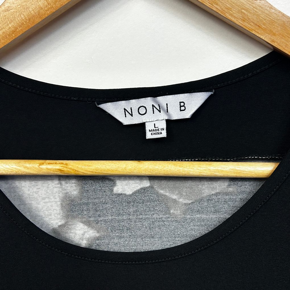 Noni B Black Floral Top - Size L