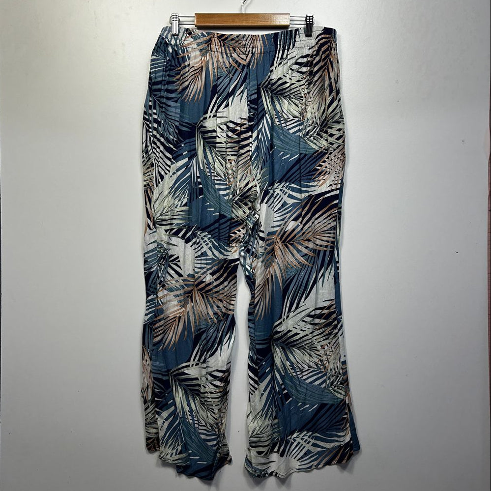 Millers Blue Palm Print Pants - Size 16