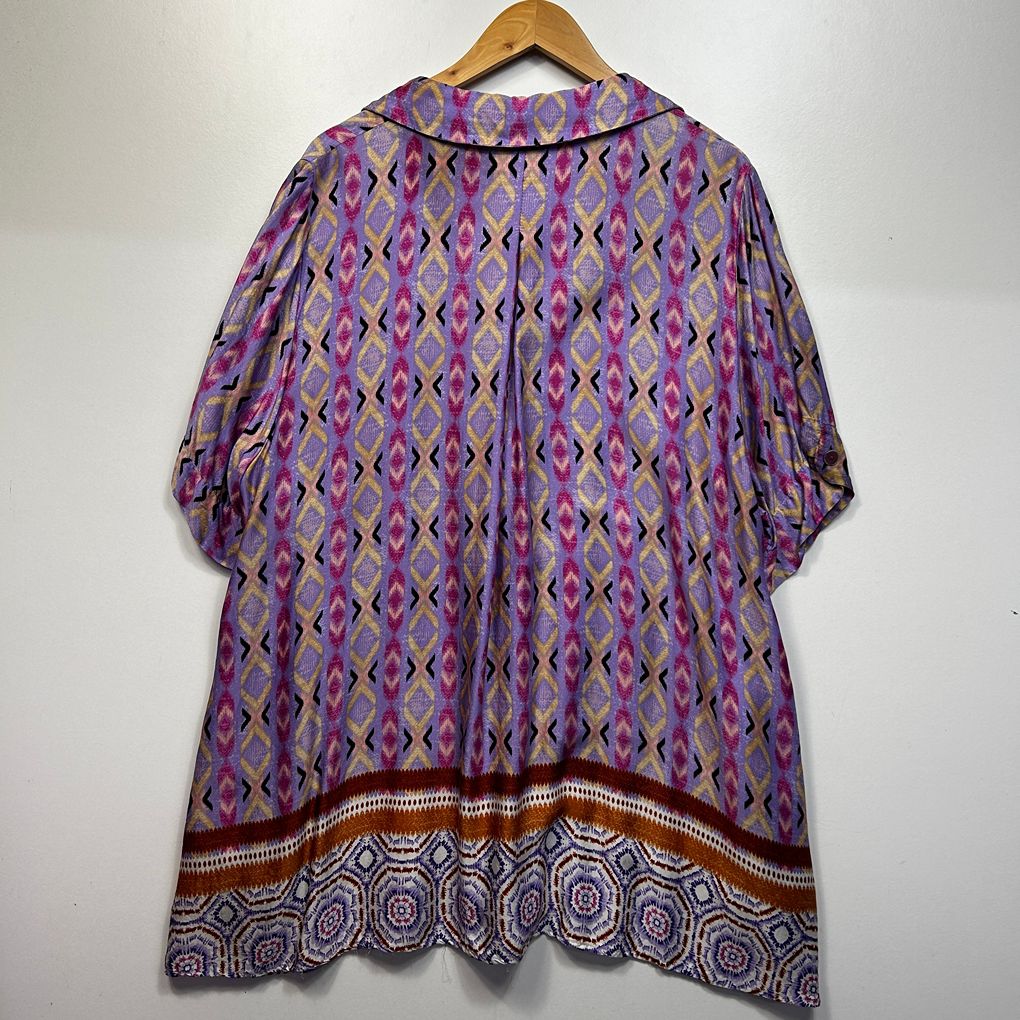 Taking Shape Multicoloured Print Top - Size 24