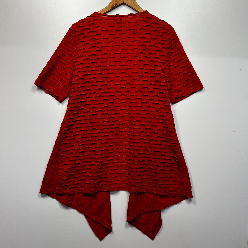 Taking Shape Red Waterfall Duster Jacket Top - Size 14
