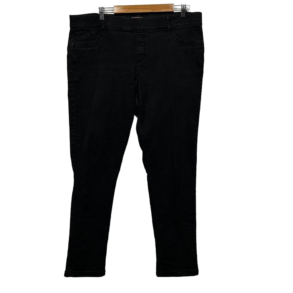 Katies Washed Black Pull On Jeans - Size 18