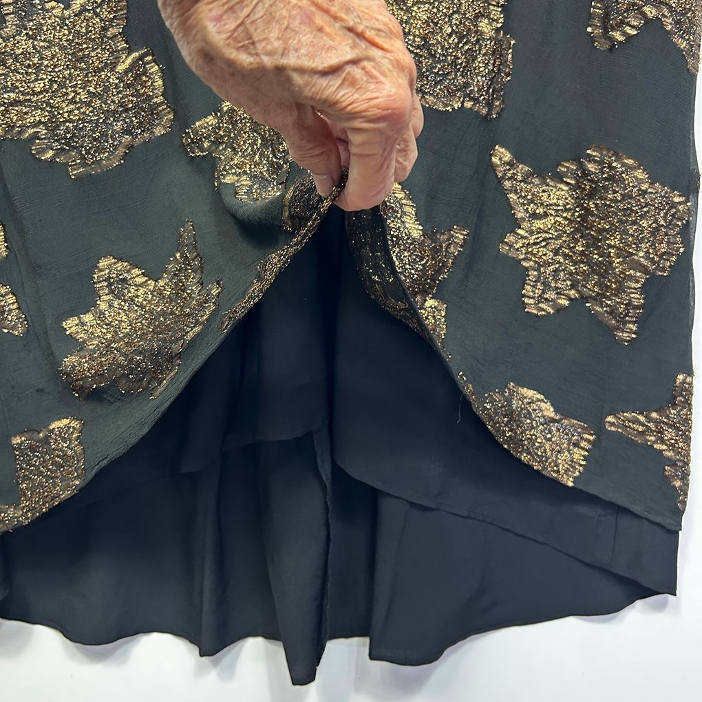 Taking Shape Black & Gold Top - Size 18
