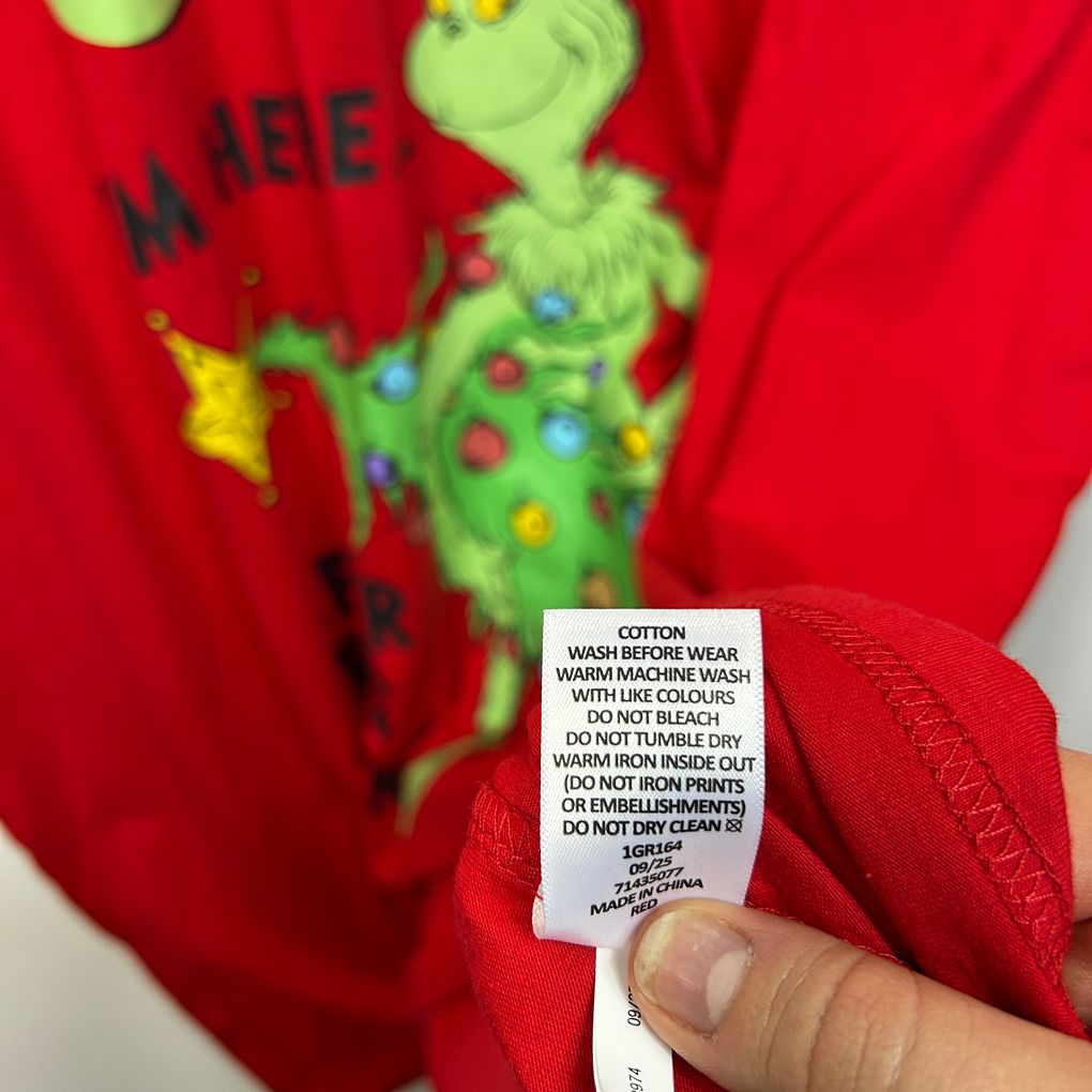 The Grinch Red Plus Size Christmas Cotton T-Shirt - Size 5XL