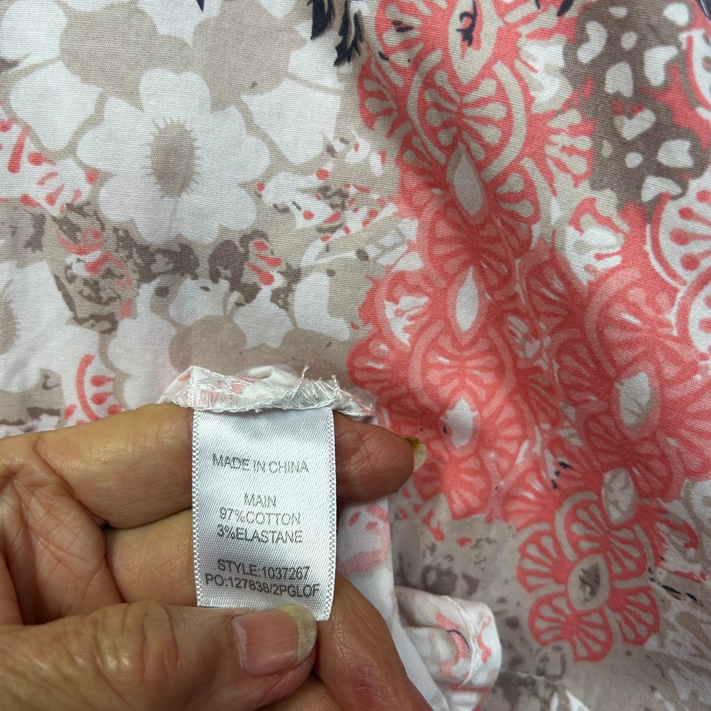 W.Lane Pink Floral Cotton Shirt - Size 16