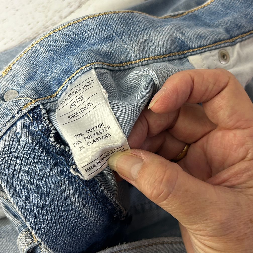 Just Jeans Blue Denim Shorts - Size 14 (fault - mark)