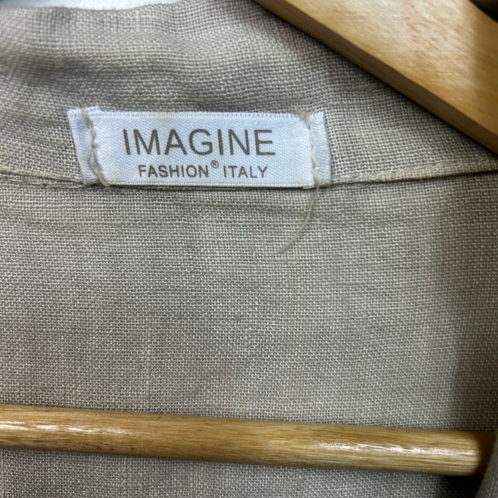 Imagine Beige Linen Jacket and Pants Set - Size M/L