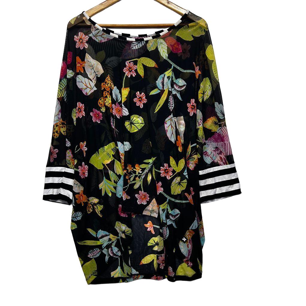 Black Multicoloured Top - Size Unknown