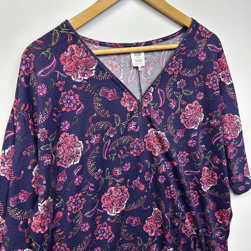 Rivers Purple Floral Plus Size Top - Size 18