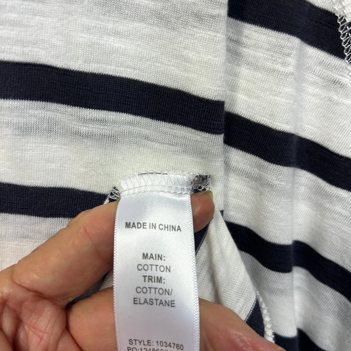 Beme White Striped Plus Size Cotton Top - Size XL/22