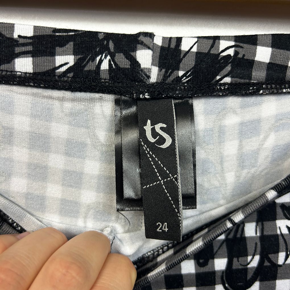 Taking Shape Black Plus Size Gingham Pants - Size 24
