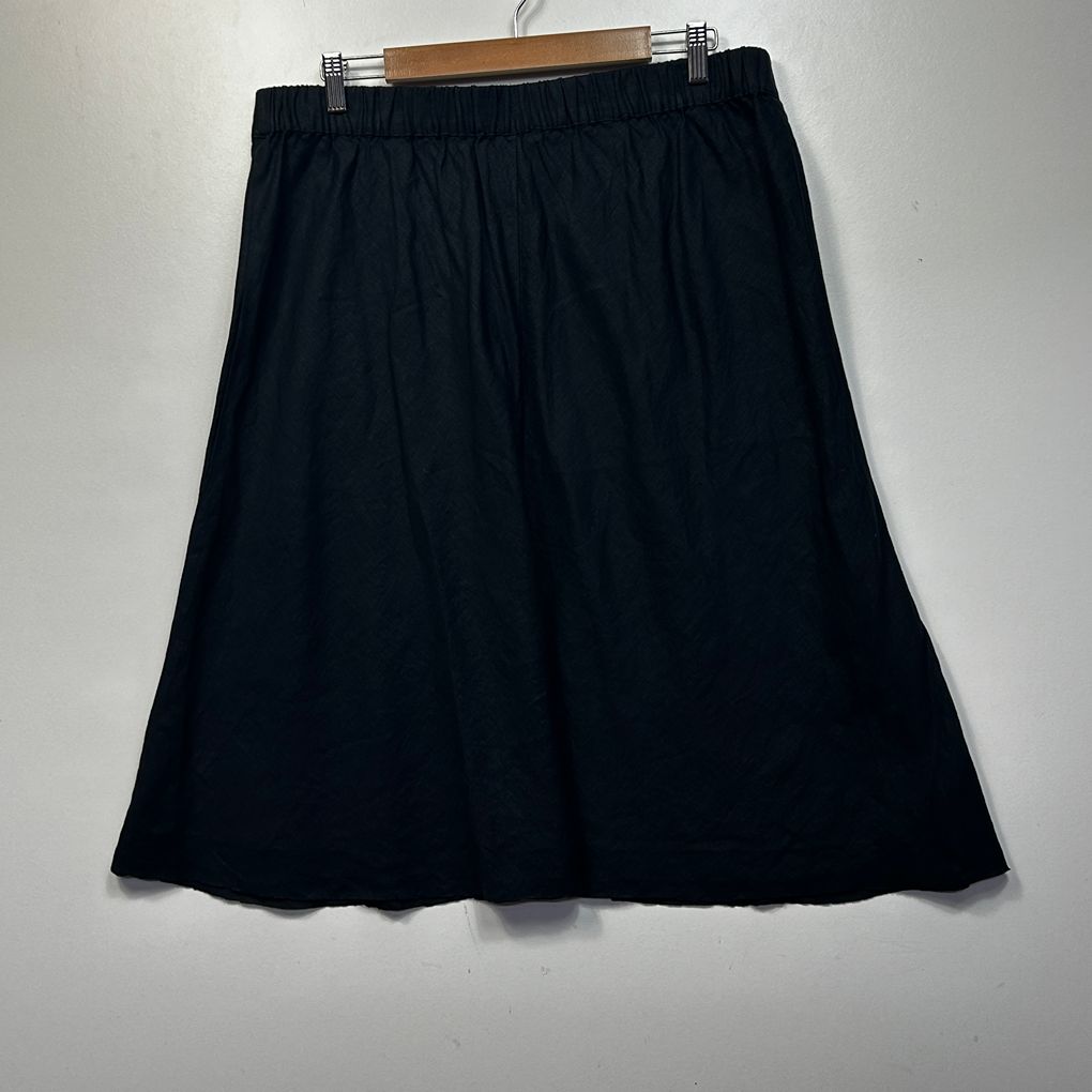 Target Linen Black Skirt - Size 16